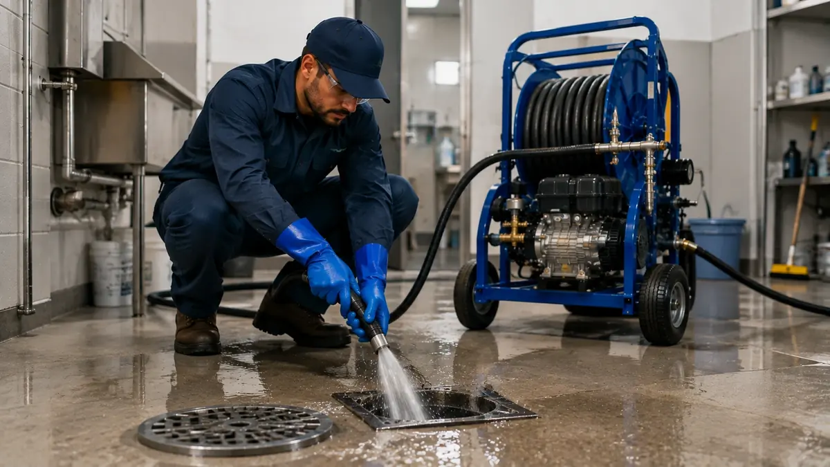 Floor Drain Hydro Jet Cleaning in Delano