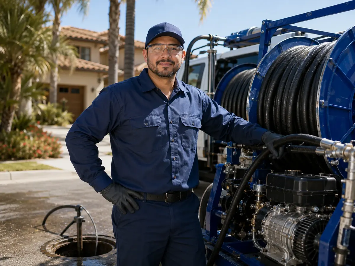Hydro jet sewer cleaning in Delano